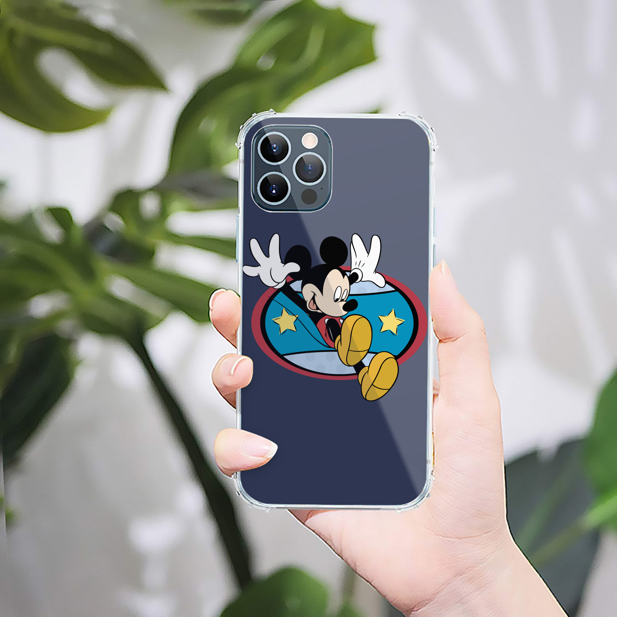 （画像用） ミッキーマウス Mickey Mouse 【iPhone 12シリーズ対応】透明スマホケース（クリアソフトケース）